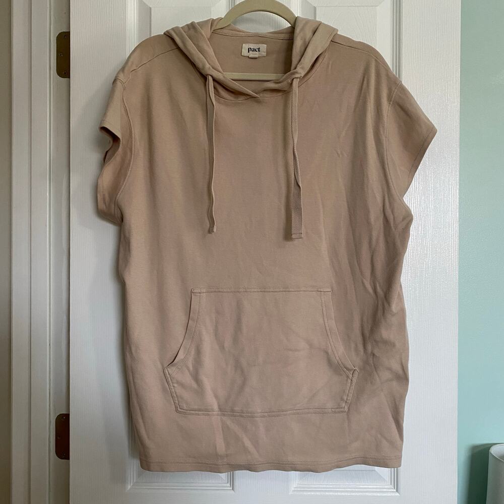 Pact women’s size XL cut-off sleeve hoodie 100% organic cotton